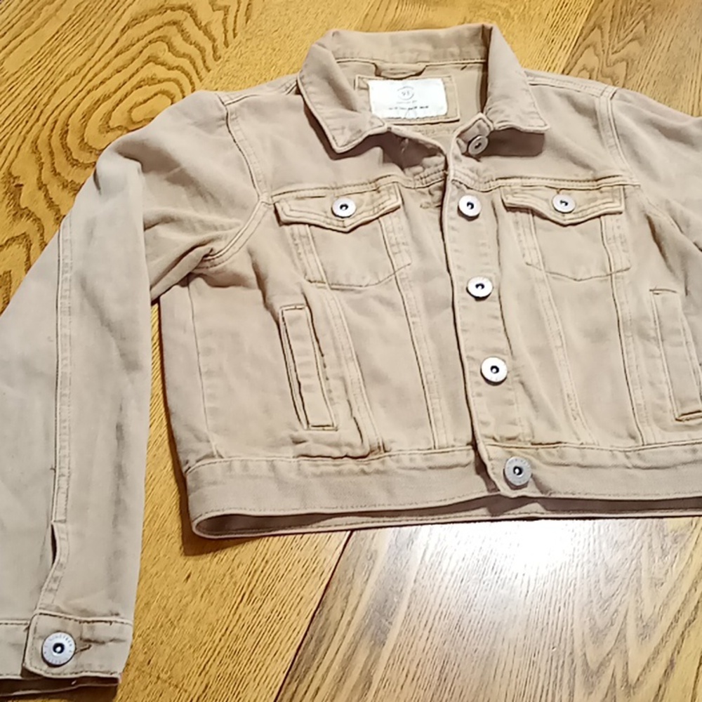 COTTON ON Jean Jacket Womens 6 LIGHT BROWN BEIGE Denim Coat Preowned